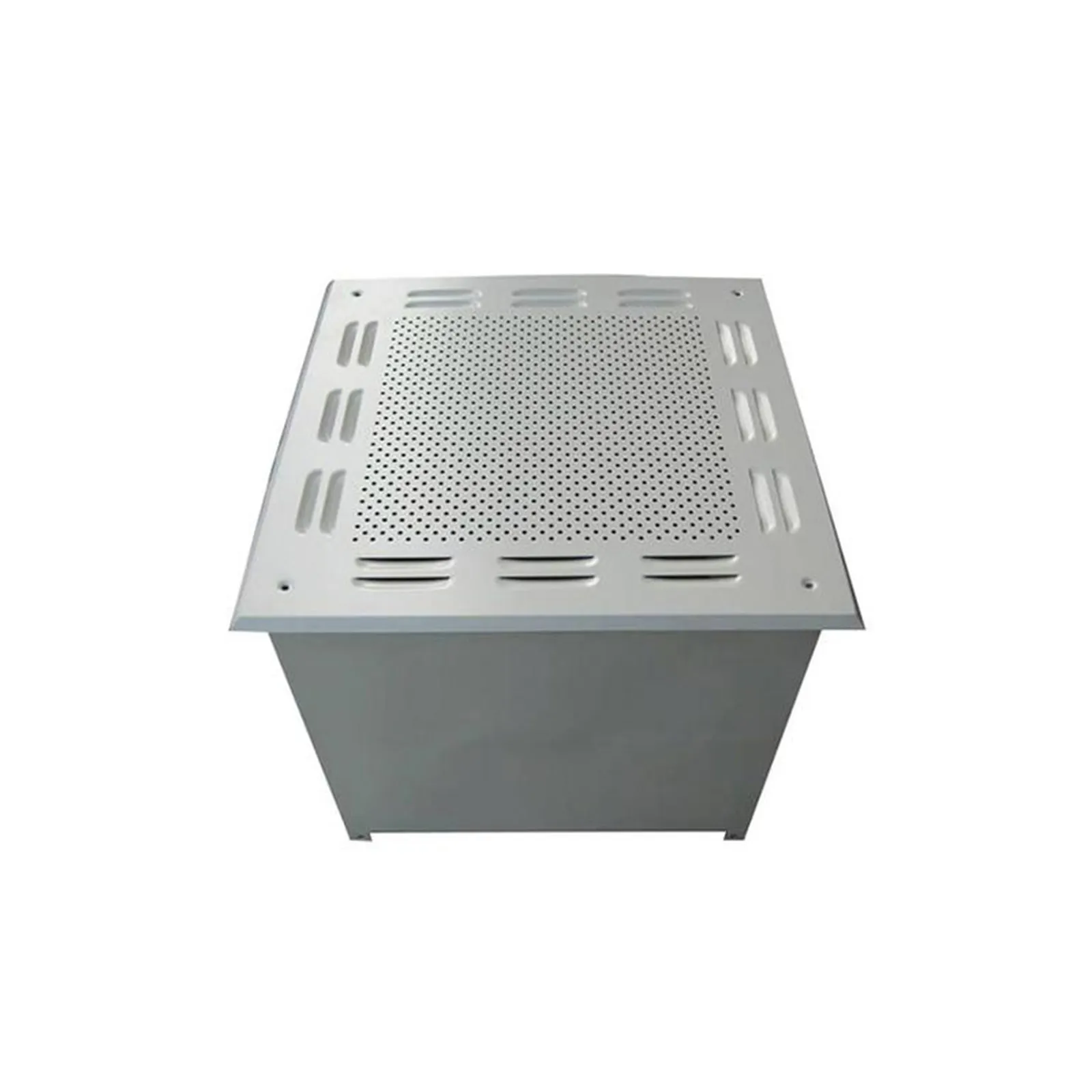 Square HEPA supply outlet with a perforated diffuser face, photographed on a white background.